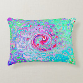 Cojín Decorativo Groovy Resumen Remo Rosa y Bañera Verde