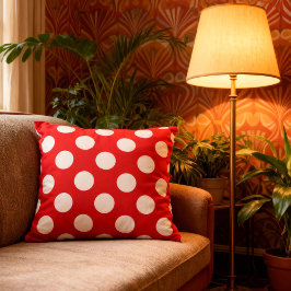 Cojín Decorativo Große Punkte - rot weiß |
