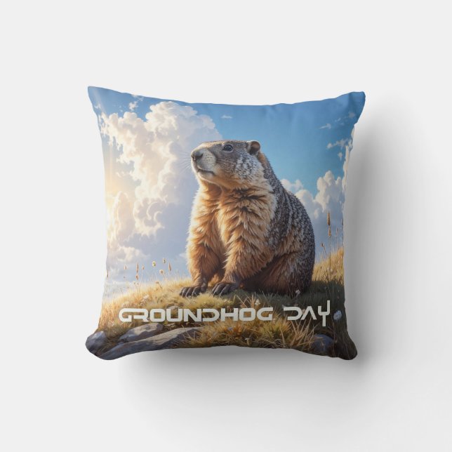 COJÍN DECORATIVO GROUNDHOG DAY (Anverso)