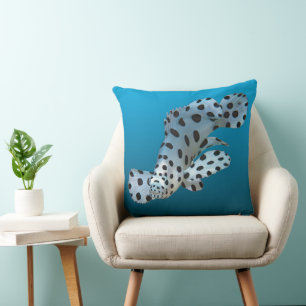Cojín Decorativo Grouper joven - Fondo azul gradiente  