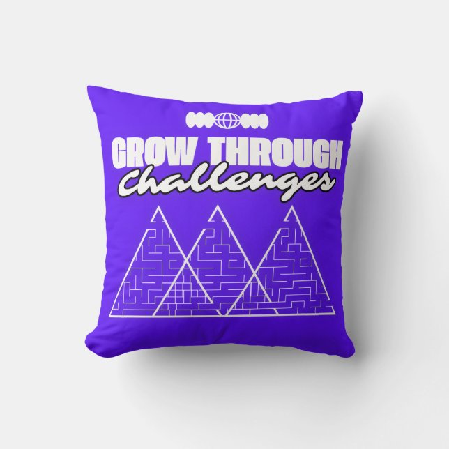Cojín Decorativo Grow Through Challenges – Inspirational pillow  (Anverso)
