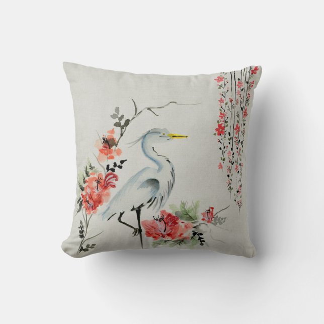 Cojín Decorativo Grúa japonesa (Anverso)
