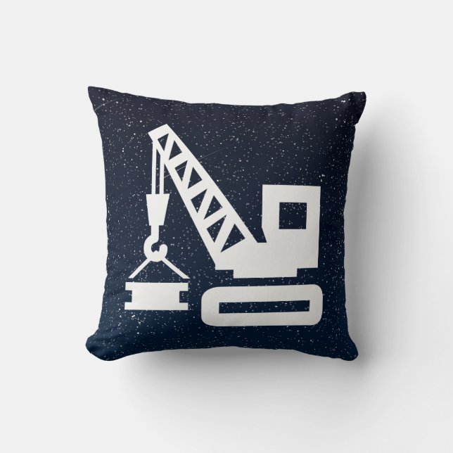 Cojín Decorativo Grúas de construcción mínimas (Anverso)
