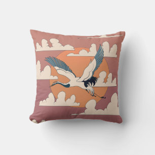 Cojín Decorativo Grulla asiática en vuelo