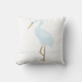 Cojín Decorativo Grulla azul acuarela