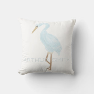 Cojín Decorativo Grulla azul acuarela