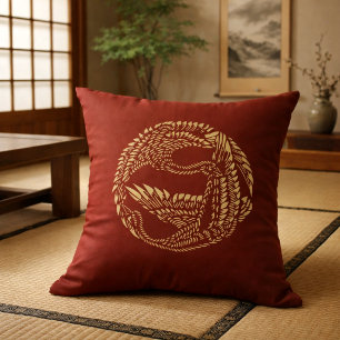 Cojín Decorativo Grullas Japonesas Colores Personalizables