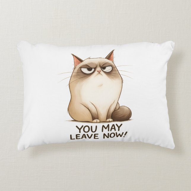 Cojín Decorativo 😾 Grumpy Cat Throw Pillow 🚪🐾 (Anverso)