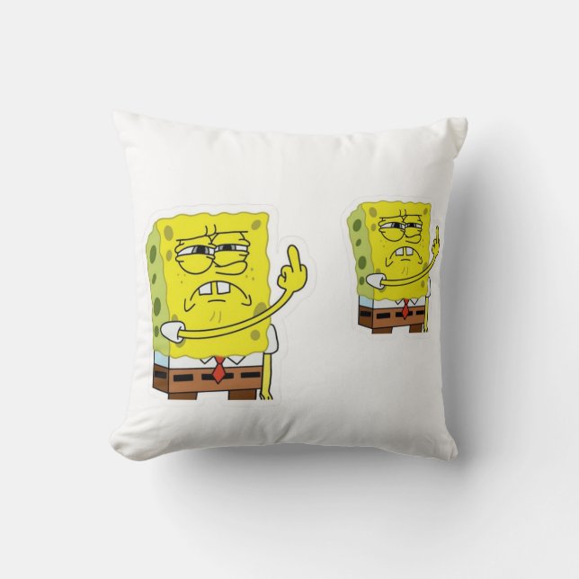 Cojín Decorativo Grumpy Yellow Sponge Character Decorative Pillow (Anverso)
