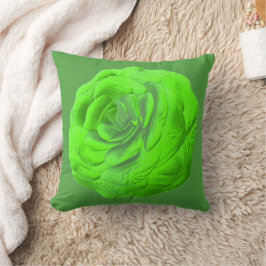 Cojín Decorativo Grüne Rosenblüte – Florales 3D-Design - 