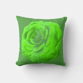 Cojín Decorativo Grüne Rosenblüte – Florales 3D-Design -