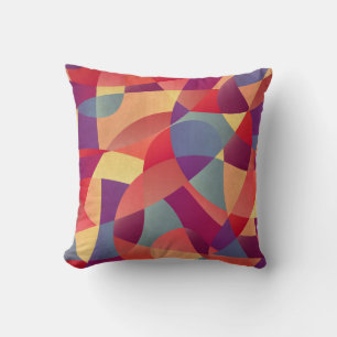 Cojín Decorativo Grunge colorido: fondo de triángulos geométricos