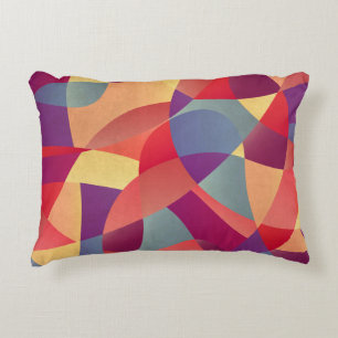 Cojín Decorativo Grunge colorido: fondo de triángulos geométricos