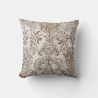 Cojín Decorativo Grunge Damask Beige Rust Brown Ochre Cream