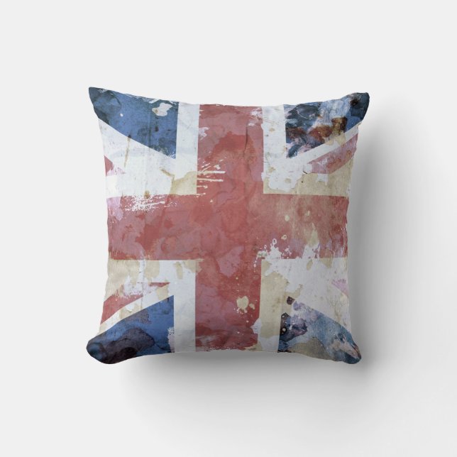 Cojín Decorativo Grunge de Union Jack (Anverso)