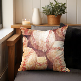 Cojín Decorativo Grunge Dirty Vintage Worldwide Baseball Sport Ball