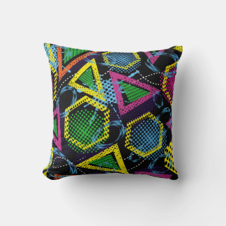 Cojín Decorativo Grunge patrón deportivo, diseño infantil.