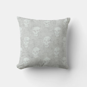 Cojín Decorativo Grungy Calavero anatómico Polkadots blanco tonal