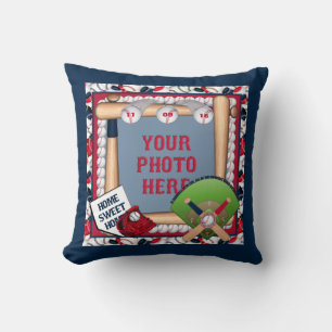 Cojín Decorativo Grupo de béisbol, Sq Frame Pillow-sq. FOTO DE PILL