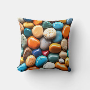 Cojín Decorativo Grupo de Rocas de Colores Pulidas Brillantes
