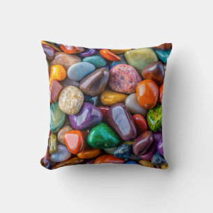 Cojín Decorativo Grupo de Rocas de Colores Pulidas Brillantes