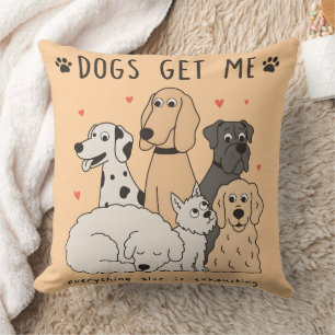 Cojín Decorativo Grupo familiar de perros lindos para madres de per