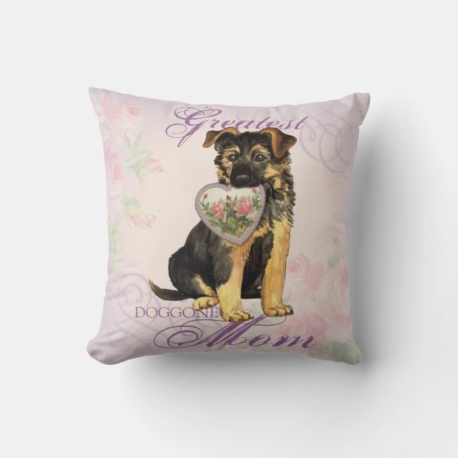Cojín Decorativo GSD Heart Mom (Anverso)