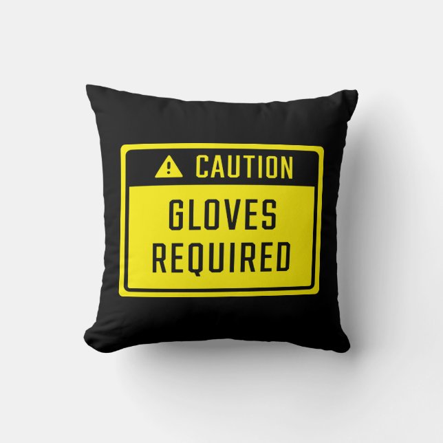 Cojín Decorativo Guantes de precaución Rótulo requerido (Anverso)