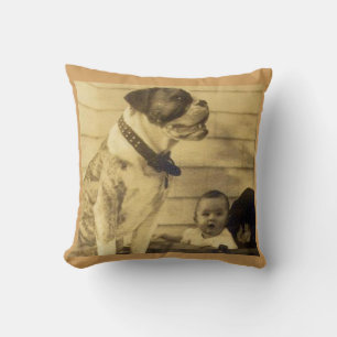 Cojín Decorativo Guarda el pitbull en los años 20