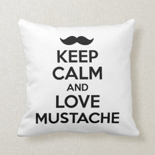 Cojín Decorativo Guarde la calma y ame el bigote