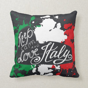 Cojín Decorativo Guarde la calma y ame Italia