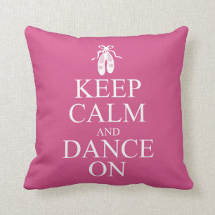 Cojín Decorativo Guarde la calma y baile en rosa de los zapatos de