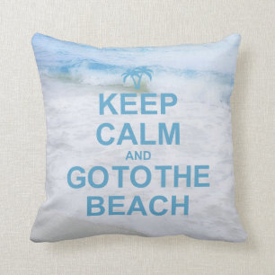 Cojín Decorativo Guarde la calma y vaya a la playa