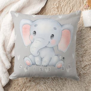 Cojín Decorativo Guardería de elefante bebé decoración linda 