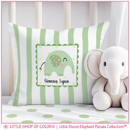 Cojín Decorativo Guardería de elefante de trébol personalizada
