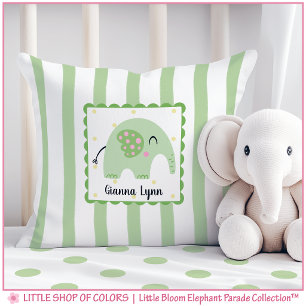 Cojín Decorativo Guardería de elefante de trébol personalizada