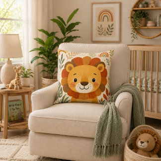 Cojín Decorativo Guardería de león de safari lindo