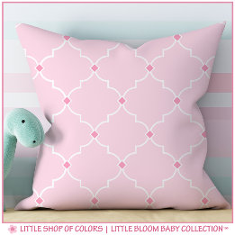 Cojín Decorativo Guardería de Niña Rosa Rubor Cuatrefoils