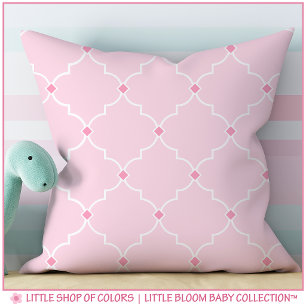 Cojín Decorativo Guardería de Niña Rosa Rubor Cuatrefoils