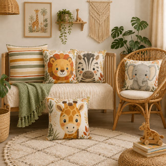 Cojín Decorativo Guardería de rayas Boho Safari