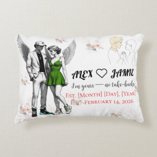 Cojín Decorativo Guardian Angel Pair – Cute Wings Accent Pillow