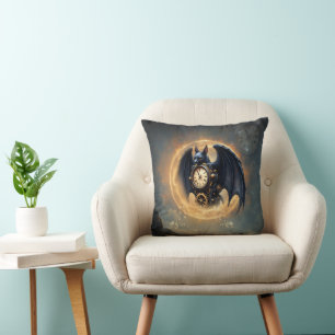 Cojín Decorativo Guardián de la luna – Murciélago steampunk