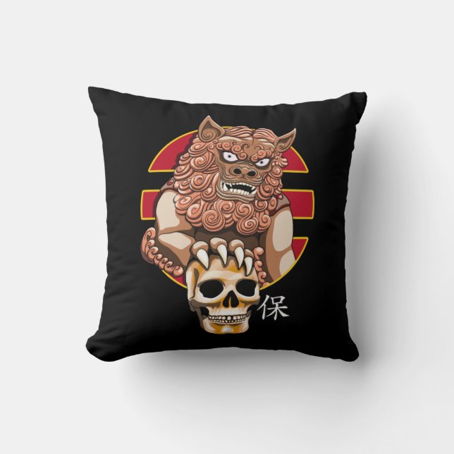 Cojín Decorativo Guardián de leones chino - Perro Foo (Anverso)