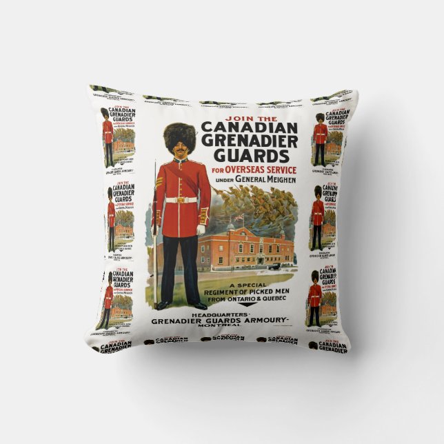 Cojín Decorativo Guardias de granadero de Canadá (Anverso)