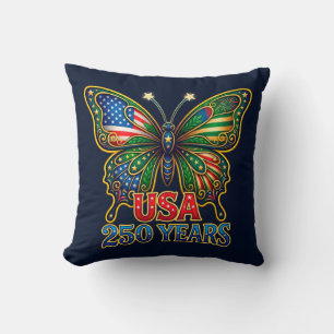 Cojín Decorativo ¡Guau! Alas de la Libertad Mariposa EE. UU. 250 Añ