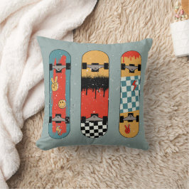 Cojín Decorativo Guay azul para el patineta retro