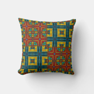 Cojín Decorativo Guay Blue Red Yellow Retro Geométrica Ethbal