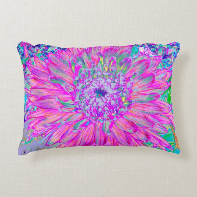 Cojín Decorativo Guay Blue y Purple Artsy Dahlia Bloom (Anverso)