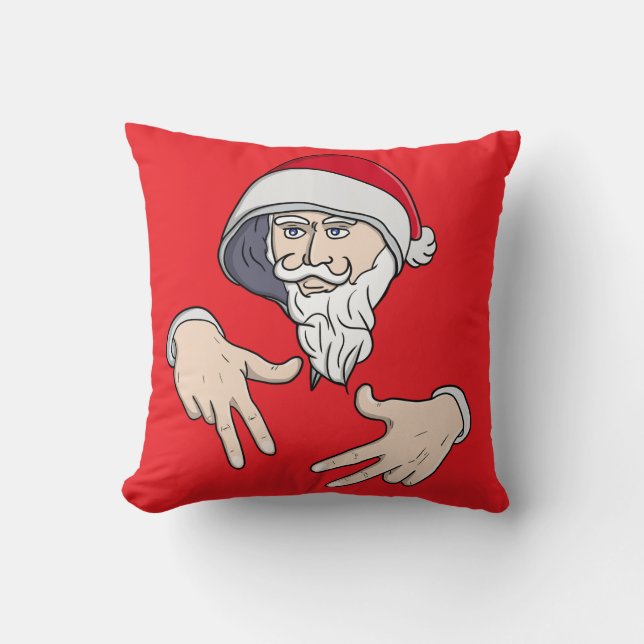 Cojín Decorativo Guay Gangsta Hip Hop Hand Rap Santa Claus (Anverso)