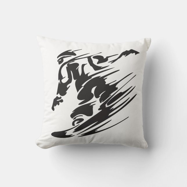 Cojín Decorativo Guay Silhouette Snowboarding Montaña Pillow (Anverso)